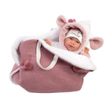 Llorens - Baby Girl Doll With Clothing, Accessories & Crying Mechanism: Mimi with Carrycot 42cm