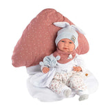 Llorens - Baby Boy Doll With Clothing, Accessories & Crying Mechanism: Mimi with Mushroom Cushion 42cm
