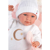 Llorens - Baby Girl Doll With Clothing, Accessories & Crying Mechanism with Bed Cushion: Mimi 42cm