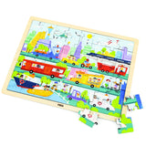 Framed Wooden Puzzle: City Transportation 48pc