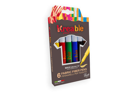Fabric Fibre Pens: 6 Colours