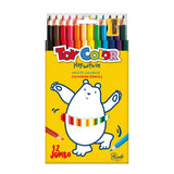 Jumbo Wooden Hexagonal Colour Pencils 12pc with Sharpener, 12 Colours