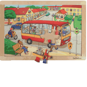 Wooden Frame Puzzle: Town 24pc