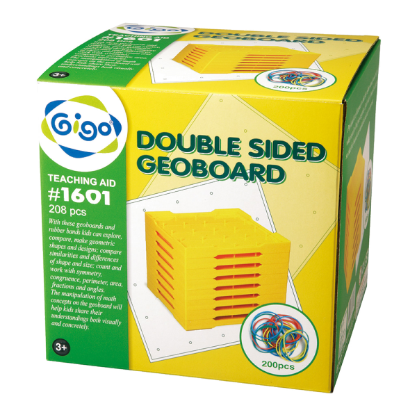 Geoboard Double Sided 5x5 18.5cm 8pcs Box