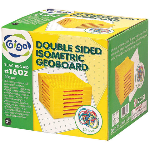 Double Sided Isometric Geoboard  11x11 21cm 8pc