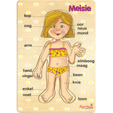 My Liggaam Peg Puzzle: Meisie 6pc Afrikaans