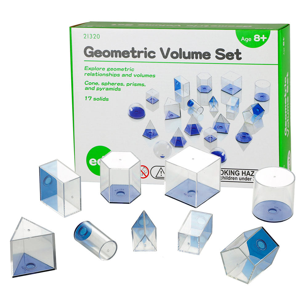 Geometric Volume Set 5cm Blue 17pc