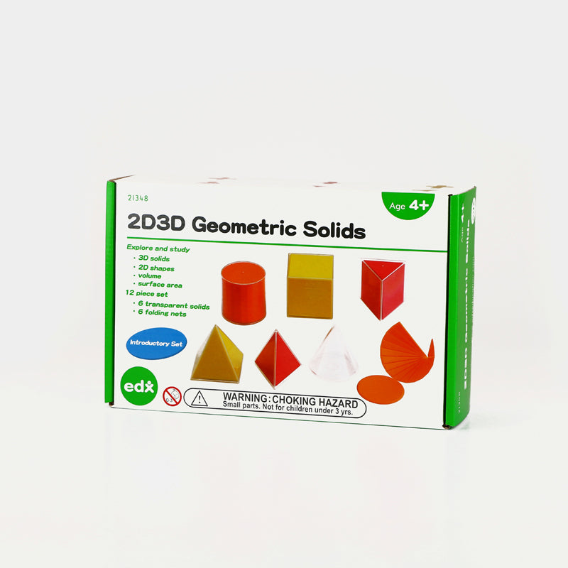 Geometric Solids 8cm w FOLDING NETS 6 Shapes 12pc