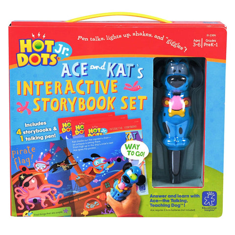 Hot Dots® Jr. Interactive Storybooks - 4 Book Set with Ace—the Talking, Teaching Dog® Pen