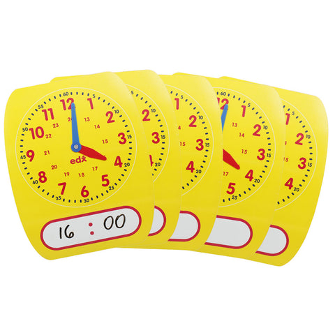 Clock Write & Wipe STUDENT 24hr 5pc