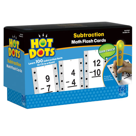 Hot Dots® Flash Cards, Subtraction Facts 0-13