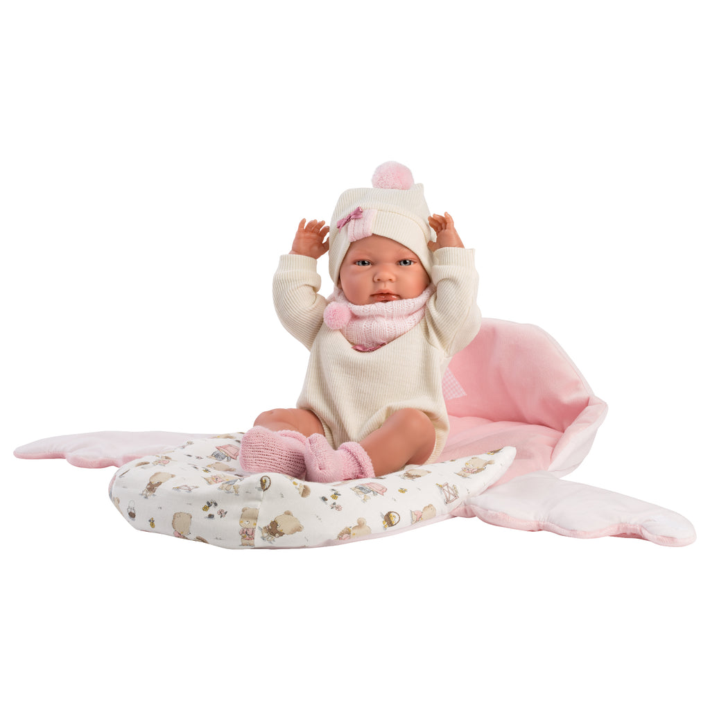 Llorens - Newborn Baby Girl Doll with Deluxe Sleeping Bag, Clothing & Accessories: Nica - 40cm