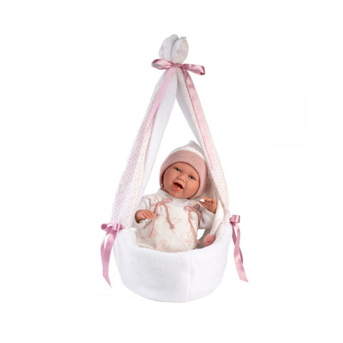 Llorens - Baby Girl Doll with Laughing Mechanism, Baby Swing ,Clothing & Accessories: Mimi - 40cm