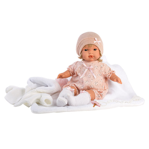 Llorens - Baby Girl Doll Lola with White Blanket 38cm