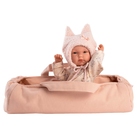 Llorens - Newborn Baby Girl Doll with Carry Cot, Clothing & Accessories: Bimba - 35cm