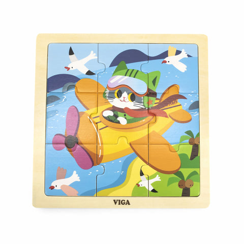 Framed Wooden Puzzle: Plane 9pc