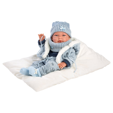 Llorens - Newborn Baby Boy Doll with Comforter/Cushion, Clothing & Accessories: Nico 40cm