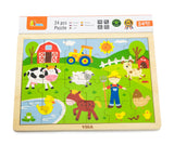 Framed Wooden Puzzle: Farm 24pc