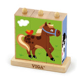 Stacking Cube Puzzle: Farm Animals