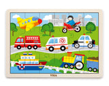 Framed Wooden Puzzle: Transport Vehicles 24pc