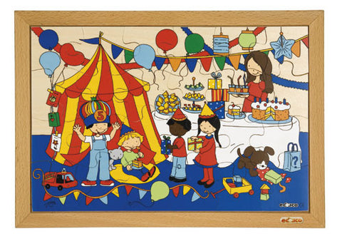 Birthday Party Puzzle 24pc (40cm x 28cm) Wood Framed