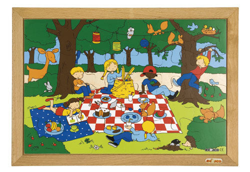 Wood Framed Puzzle: Picnic 24pc