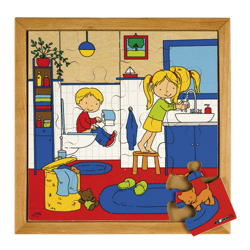Washing Hands Puzzle 16pc (34cm x 34cm) Wood Framed