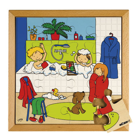 Bath Time Puzzle 16pc (34cm x 34cm) Wood Framed