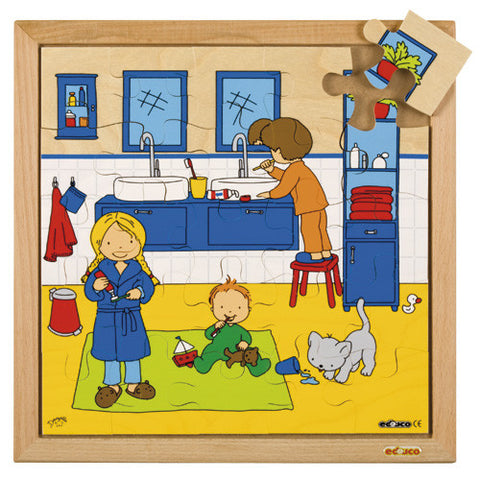 Brushing Teeth Puzzle 25pc (34cm x 34cm) Wood Framed