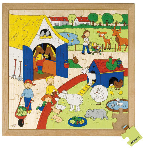 Children's Farm Puzzle 64pc (40cm x 40cm) Wood Framed
