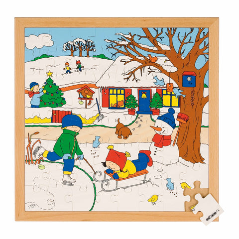 The Four Seasons - Winter Puzzle  64pc (40cm x 40cm) Wooden Framed