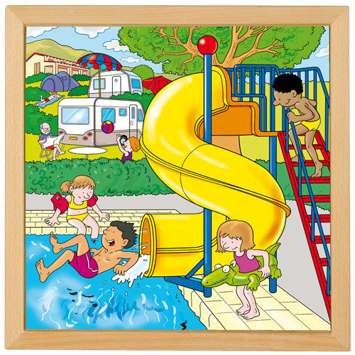 Camping Puzzle 49pcs (40cm x 40cm) Wood Framed