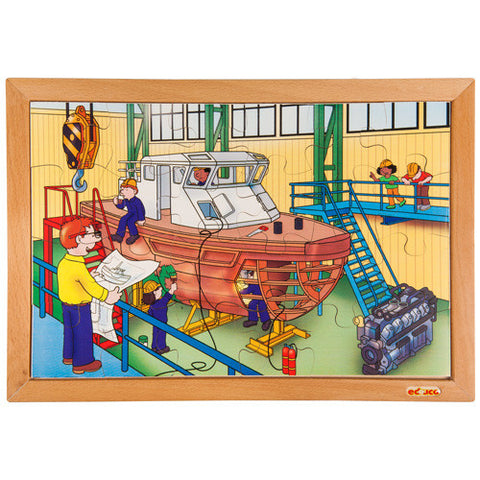 Shipyard Puzzle 35pcs (40cm x 28cm) Wood Framed