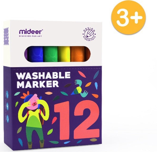 Water Based Washable Markers: 12 Colours