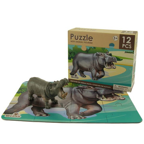 National Geographic 12pc Hippo Puzzle & Figurine