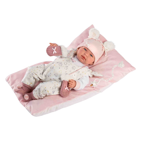 Llorens - Baby Girl with Pink Blanket, Clothing & Accessories: Tina 44cm