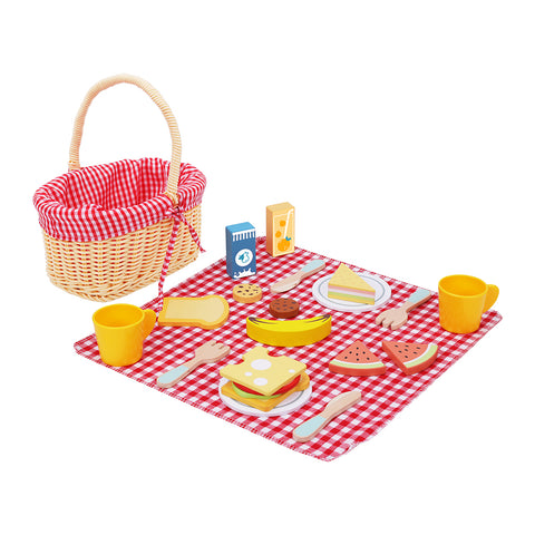 Wooden Picnic Basket 23pc