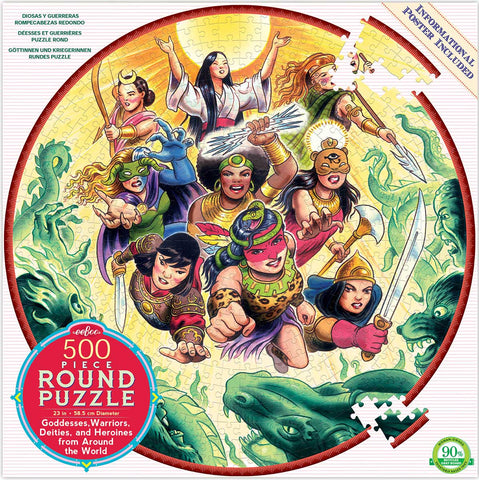Goddesses, Warriors, Deities & Heroines from Around the World Round Puzzle 500pc