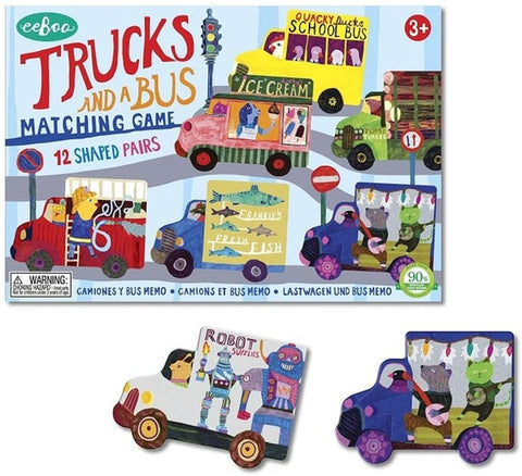 Trucks and A Bus Shaped Matching Game,