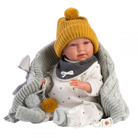 Llorens Dolls: Baby Mimo with Grey Blanket 42cm