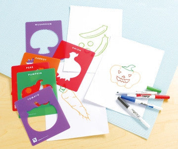 Stencils VEGETABLES 6pc - iPlayiLearn.co.za