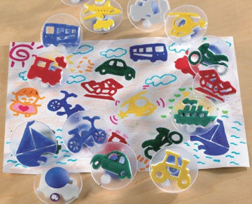 Paint Stamp TRANSPORT 14pc - iPlayiLearn.co.za