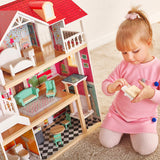 Wooden Doll House with Elevator