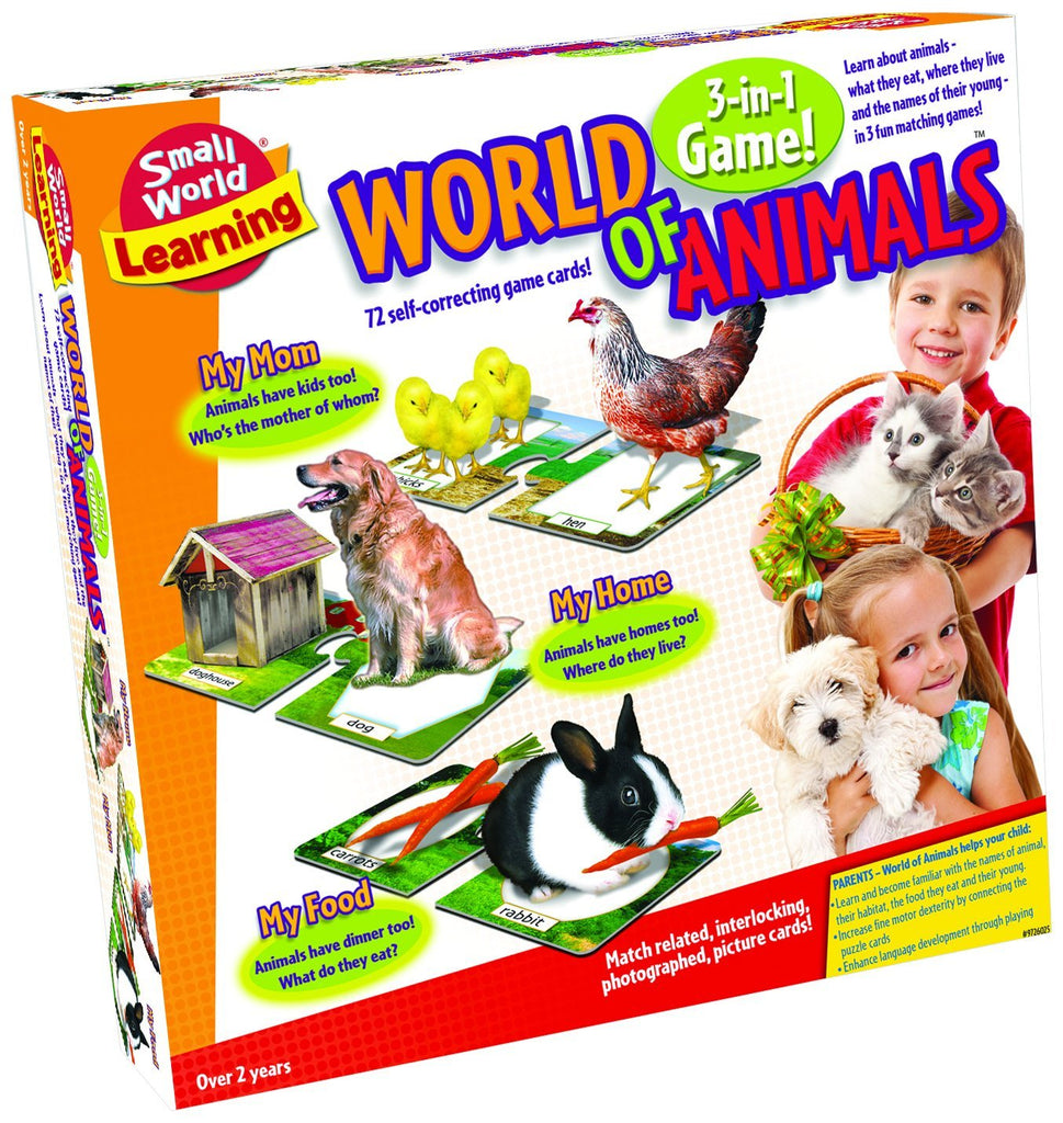 World of Animals: 3-In-1 Puzzle Game