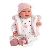 Llorens Dolls: Newborn Tina with Pink Hoodie Vest 44cm