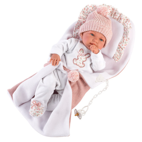 Llorens Dolls: Baby Girl Tina with Multi-Functional Blanket, Sleeping Bag & Changing Mat 44cm