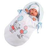 Llorens Dolls: Newborn Tino with Blue Sleeping Bag 44cm