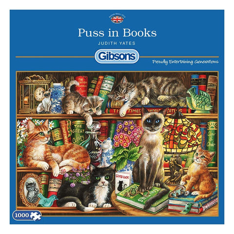 Gibsons - Puss In Books Jigsaw Puzzle 1000pc