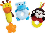 Soft Pal Teethers 3pc: Teether, Rattle, Squeaker