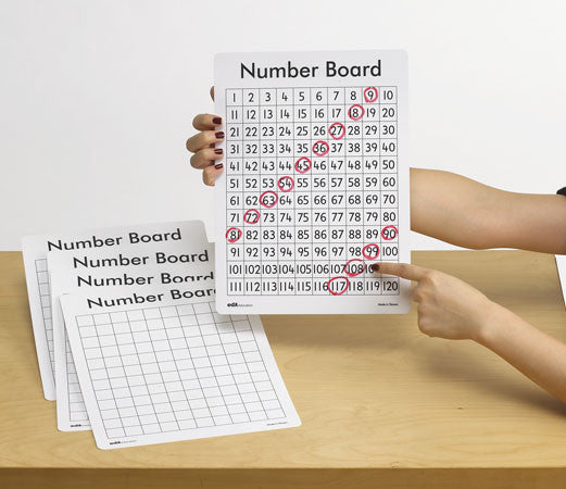 Write-n-Wipe  Boards: Numbers 1 - 120 / 30pcs - iPlayiLearn.co.za
